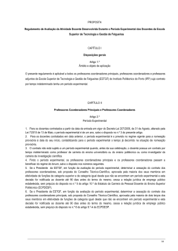 PROPOSTA Regulamento de Avaliação da Atividade