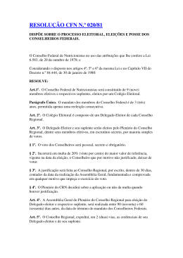 RESOLU&Ccedil;&Atilde;O CFN N.&ordm; 020/81 - Conselho Federal de Nutricionistas