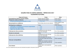 triénio 2015-2017 calendário eleitoral