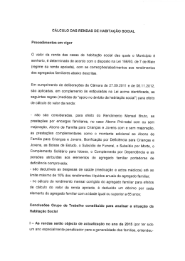 Cálculo das Rendas de Habitação Social