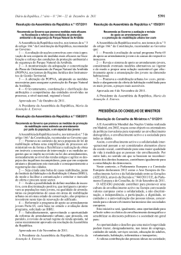 Resolu&ccedil;&atilde;o do Conselho de Ministros n.&ordm; 61/2011