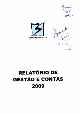 RELATÓRIO DE GESTÃO E CONTAS 2009