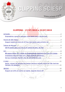 CLIPPING - 17/07/2015 a 23/07/2015