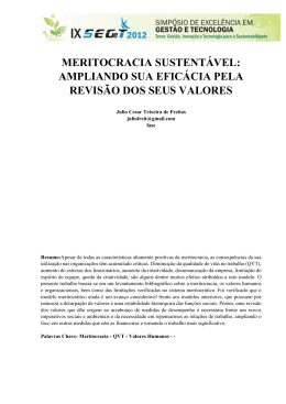 ampliando sua efic&aacute;cia pela revis&atilde;o dos seus valores