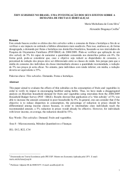 THIN SUBSIDIES NO BRASIL: UMA INVESTIGAÇÃO DOS SEUS