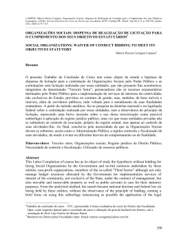 dispensa de realiza&ccedil;&atilde;o de licita&ccedil;&atilde;o para o cumprimento dos seus