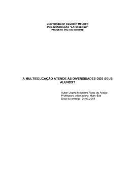 a multieduca&ccedil;&atilde;o atende &agrave;s diversidades dos seus alunos?