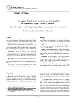 A percepção de pais sobre a internação de seus filhos em unidade