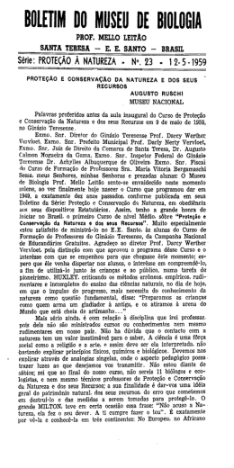 Proteção e conservação da natureza e dos seus