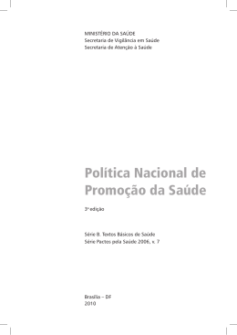 Pol&iacute;tica Nacional de Promo&ccedil;&atilde;o da Sa&uacute;de