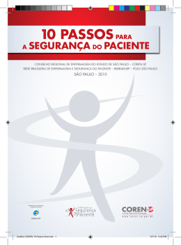 10 Passos para a Seguran&ccedil;a do Paciente - Coren-SP