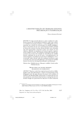 a reestrutura&ccedil;&atilde;o do trabalho docente: precariza&ccedil;&atilde;o e