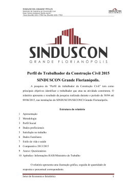 Pesquisa sobre o perfil do trabalhador do setor