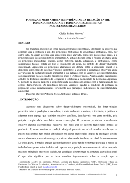 POBREZA E MEIO AMBIENTE - Sociedade Brasileira de Economia