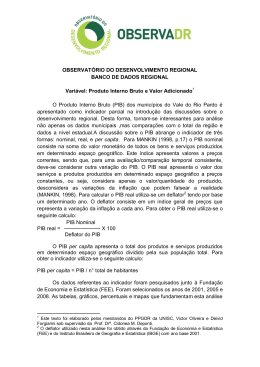 Produto Interno Bruto e Valor Adicionado