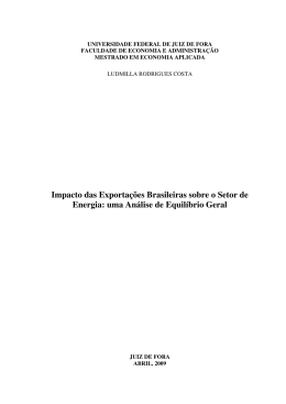 Impacto das Exporta&ccedil;&otilde;es Brasileiras sobre o Setor de Energia: uma