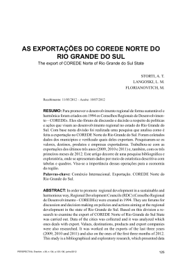AS EXPORTA&Ccedil;&Otilde;ES DO COREDE NORTE DO RIO GRANDE
