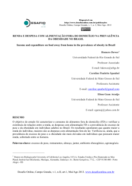 Artigo 4 &ndash; Renda e Despesa com Alimenta&ccedil;&atilde;o fora