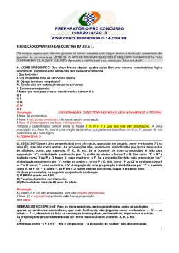 RESOLU&Ccedil;&Atilde;O COMENTADA DAS QUEST&Otilde;ES DA AULA 01.