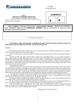 2016.1 - 2&ordf; etapa - gabarito 1 - prova com gabarito 6-12-2015