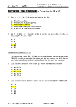 3&ordf; S&eacute;rie &ndash; 2014 MATEM&Aacute;TICA E SUAS TECNOLOGIAS &ndash; Quest&otilde;es