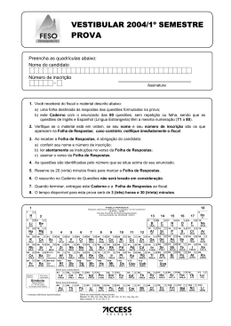 VESTIBULAR 2004/1&ordm; SEMESTRE
