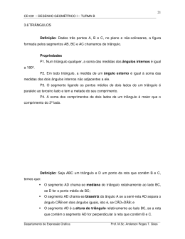 21 3.6 TRI&Acirc;NGULOS Defini&ccedil;&atilde;o: Dados tr&ecirc;s pontos A, B e C, no
