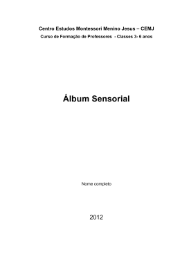 Estrutura do Álbum Sensorial