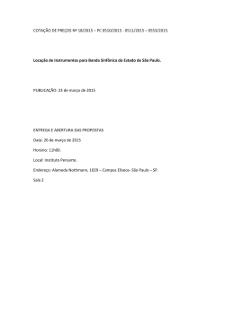 COTAÇÃO DE PREÇOS Nº 18/2015 – PC 0510/2015