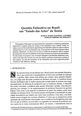 Questão Federativa no Brasil: um IlEstado das Artes” da Teoria