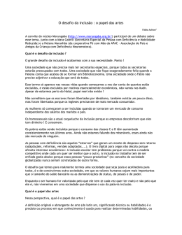 O desafio da inclusão : o papel das artes
