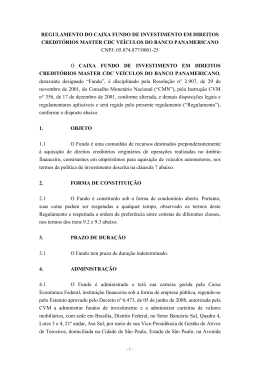 REGULAMENTO DO CAIXA FUNDO DE INVESTIMENTO EM