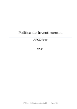Política de Investimentos 2011