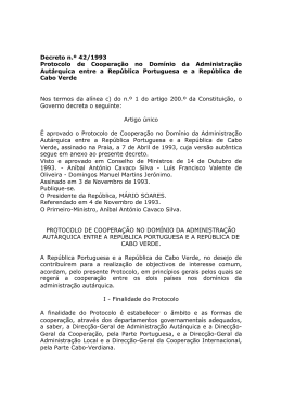 Protocolo de Cooperação no Domínio da Administração Autárquica
