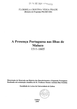 a presen&ccedil;a portuguesa nas ilhas de Maluco