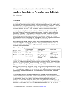 A cultura da medi&ccedil;&atilde;o em Portugal ao longo da hist&oacute;ria