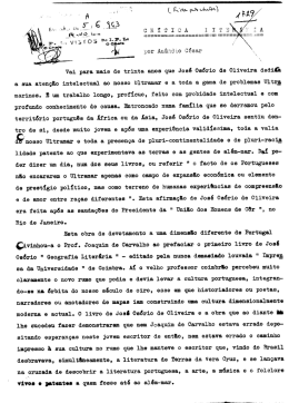 Vai para mais de trinta anos que José Osório de Oliveira dedifa