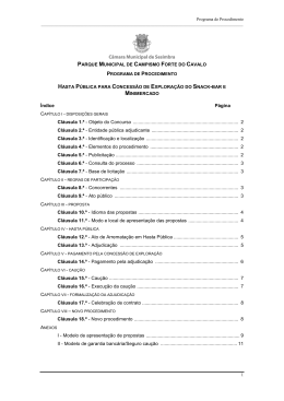 Programa de procedimentos - Câmara Municipal de Sesimbra