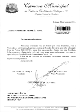 a)947,ung - C&acirc;mara Municipal da Est&acirc;ncia Tur&iacute;stica de Ibitinga