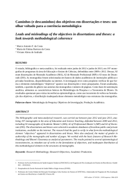 dos objetivos em disserta&ccedil;&otilde;es e teses