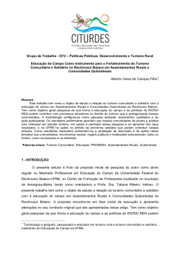 Processos educativos para o fortalecimento do turismo comunit&aacute;rio