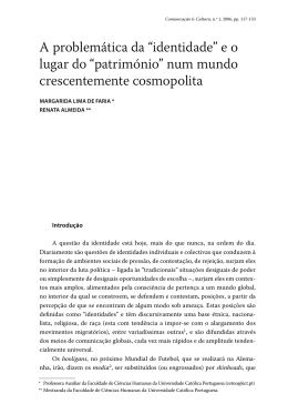 A problem&aacute;tica da &ldquo;identidade&rdquo; - Revista Comunica&ccedil;&atilde;o e Cultura