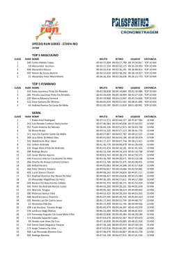 speedo run series - etapa rio top 5 masculino top 5 feminino geral
