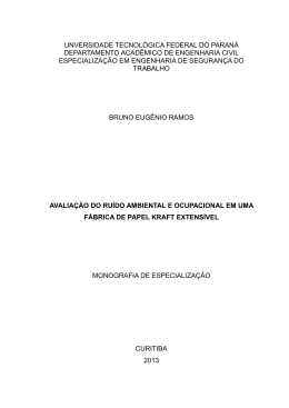 (Monografia AVALIA&Ccedil;&Atilde;O DE RUIDO OCUPACIONAL E AMBIENTAL)