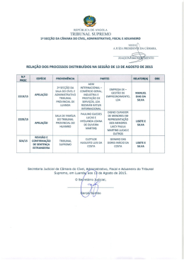 Mês de Agosto dia 13 - Republica de Angola Tribunal Supremo