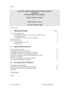 Guia sobre as obriga&ccedil;&otilde;es dos funcion&aacute;rios e agentes do