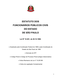 estatuto dos funcion&aacute;rios p&uacute;blicos civis do estado de s&atilde;o