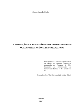 a motiva&ccedil;&atilde;o dos funcion&aacute;rios do banco do brasil