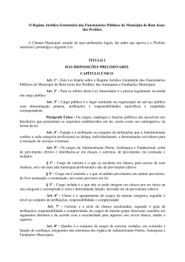 Estatuto dos Funcion&aacute;rios P&uacute;blicos de Bom Jesus