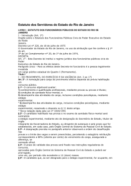 Estatuto do funcion&aacute;rio P&uacute;blico Estadual - FASP-RJ